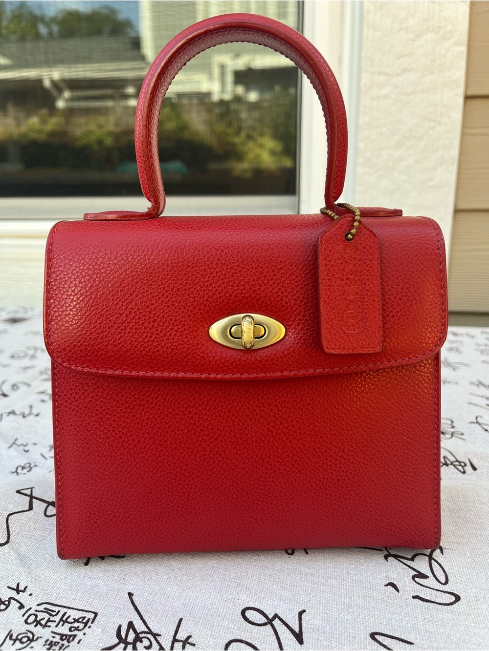 Coach MINI Vintage E6E 4413 Red Madison Gracie Leather Handbag - Made in Italy